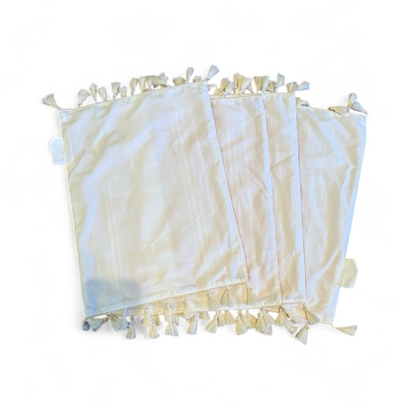 Set of 4 Orange and White boho Striped placemats - Picture 2 of 2